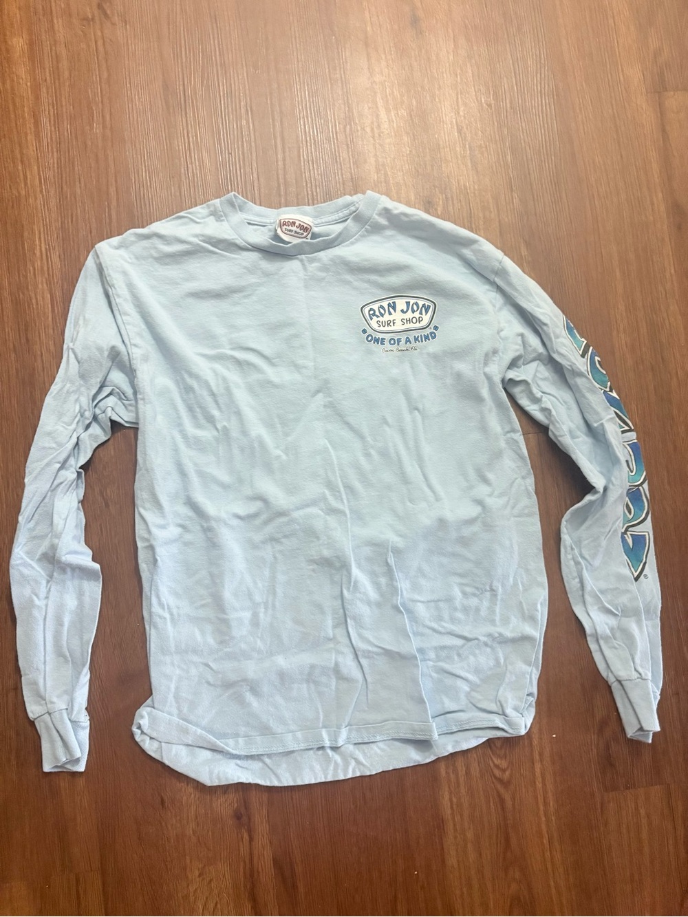Ron Jon Pale Blue Long Sleeve Surf Graphic Tee